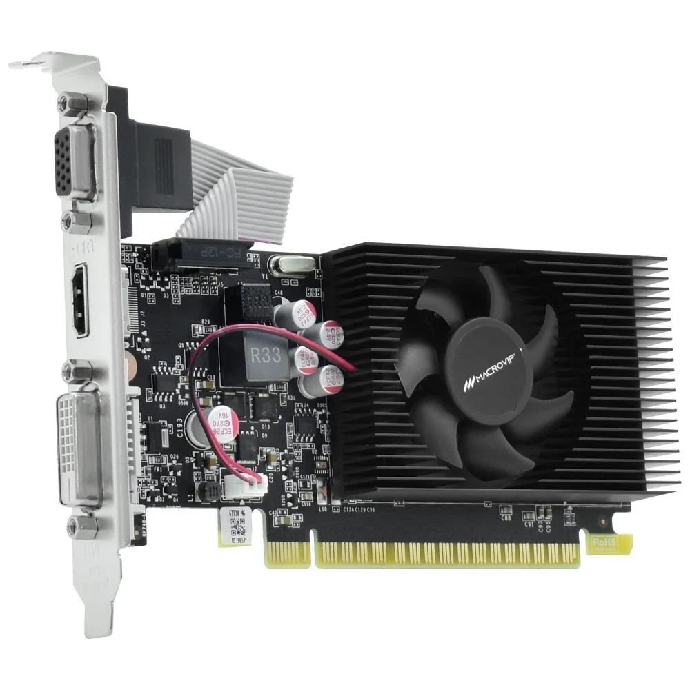 Imagem 3 de 3 do produto Placa De Vídeo Macrovip Geforce Gt 730 4gb Mv-gt730lp4gd3v2 Low Profile Ddr3 128-bit HDMI Vga Dvi Gamer Escritório
