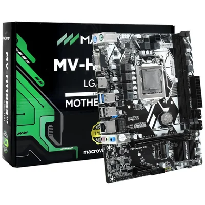Placa Mãe Macrovip Mv-h110d3 V3 Socket LGA  1151 Micro Atx Vga HDMI Ddr3 Usb 2.0 3.0 LGA 1151 Intel