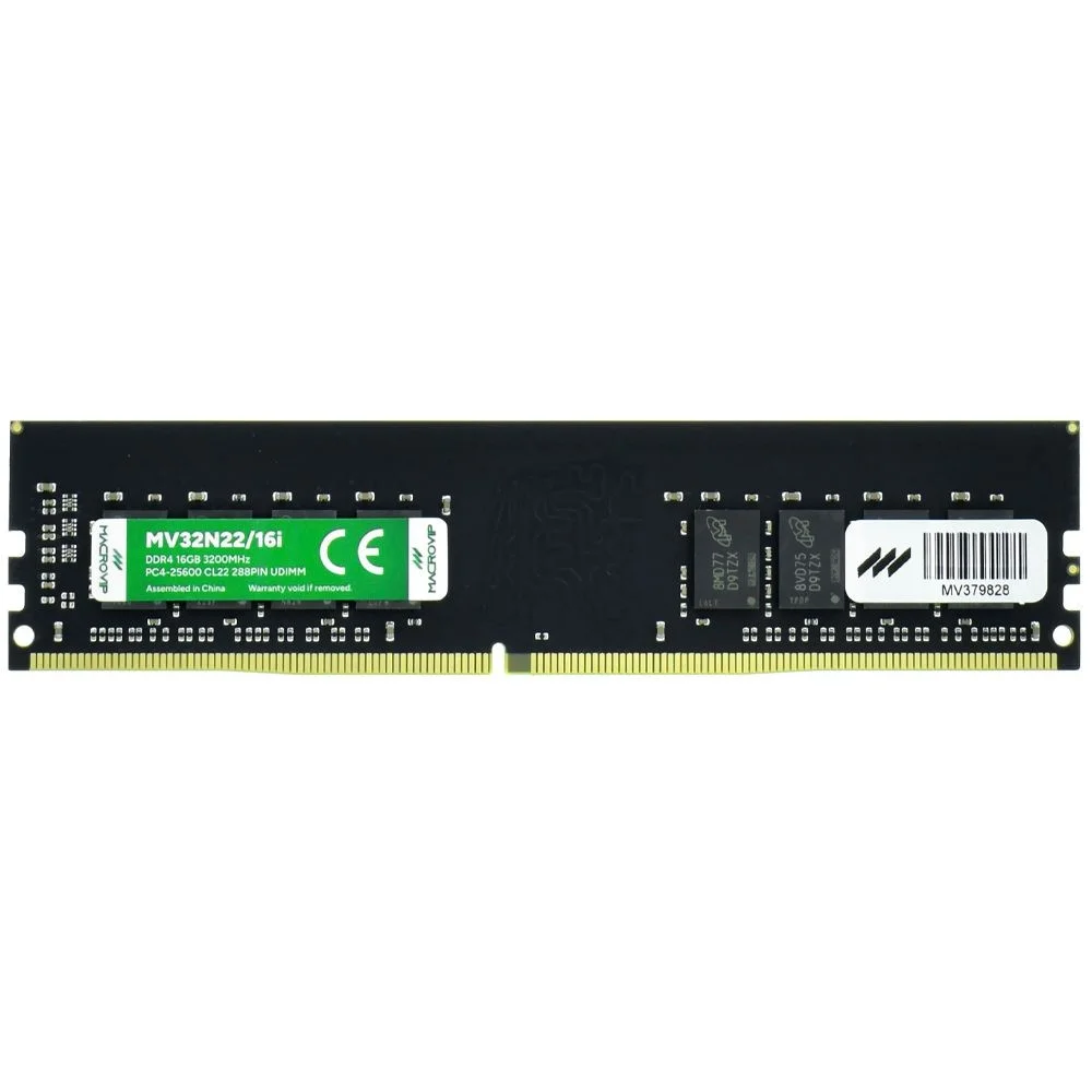 Memória Ram Macrovip 16gb Ddr4 3200mhz Mv32n22/16i Udimm Desktop Alta Performance PC Gamer Memória Ram Macrovip 16gb Ddr4 3200mhz Mv32n22/16i Udimm Desktop Alta Performance PC Gamer