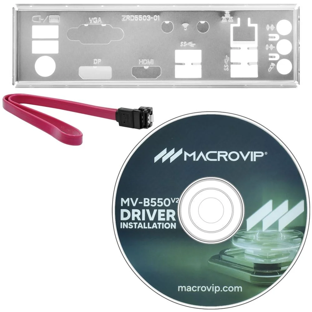 Placa Mãe Macrovip Mv-b550 V2 Socket Am4 Ddr4 Matx HDMI Vga Usb 3.0 M.2 Nvme PCi-express 4.0 Gamer