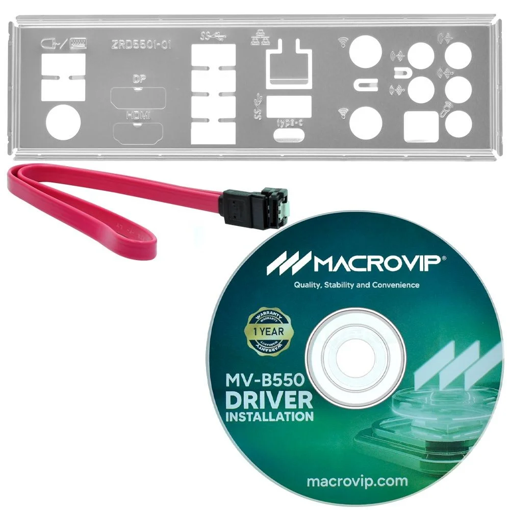 Imagem 2 de 3 do produto Placa Mãe Macrovip Mv-b550 Socket Am4 Ddr4 Matx PCi-express M.2 Nvme Usb 3.0 HDMI Vga Gamer