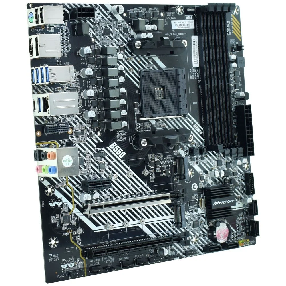 Imagem 3 de 3 do produto Placa Mãe Macrovip Mv-b550 Socket Am4 Ddr4 Matx PCi-express M.2 Nvme Usb 3.0 HDMI Vga Gamer