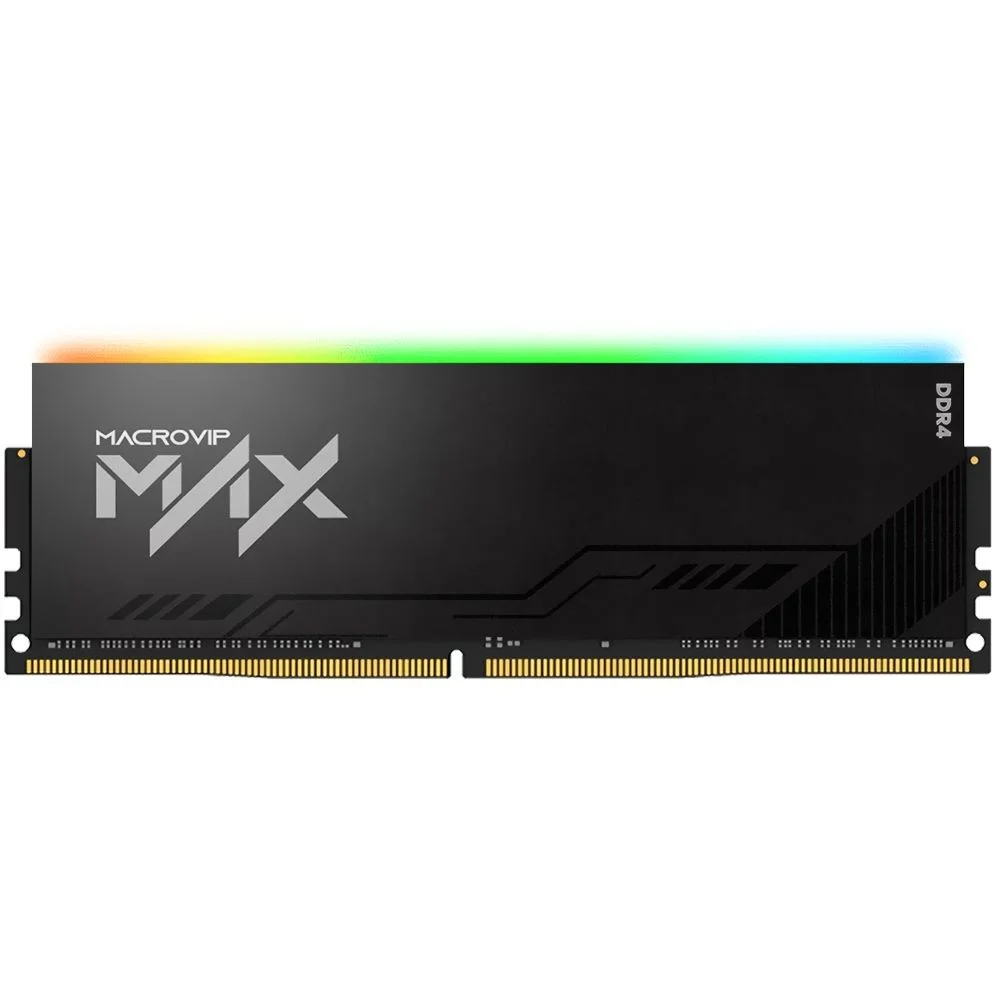 Memória Ram Macrovip Max Xmp Ddr4 8GB 3200mhz Mvx32n16/8r RGB Gamer Desktop Cl16 Preto