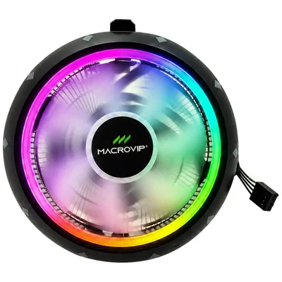 Cooler Para Processador Macrovip Mv-cpc2r Top Flow 120mm RGB Pwm Dissipador Cpu Silencioso Alta Performance Gaming