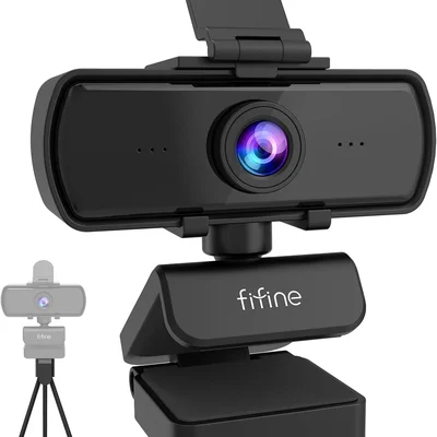 Fifine Webcam 1440p, Câmera Web Para Computador 2k Com Capa De Privacidade E Tripé, Plug & Play, 4 Mp, Hd, Usb, PC, Webc
