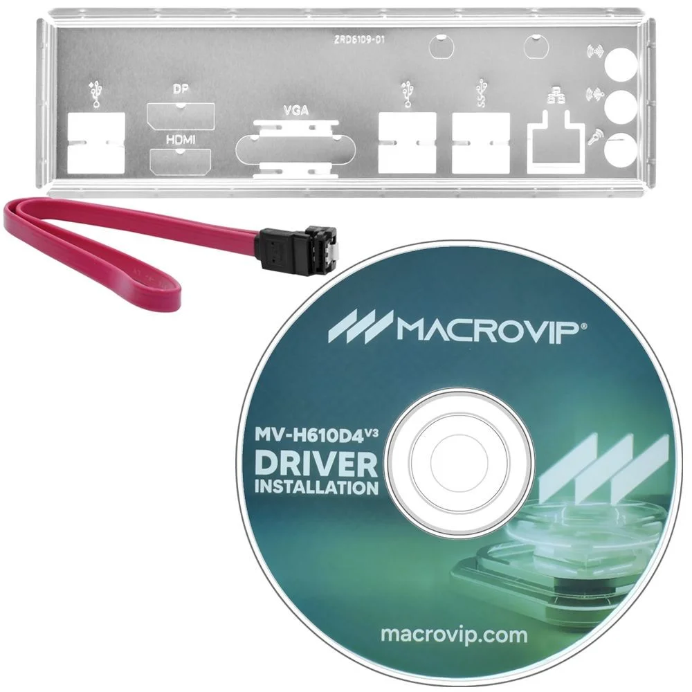 Imagem 2 de 4 do produto Placa Mãe Macrovip Mv-h610d4 V3 Socket LGA  1700 Ddr4 Vga HDMI M.2 Micro Atx Intel 12ª 13ª 14ª Geração