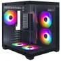 Gabinete Gamer Macrovip Max Aqua Series Mv-tcxm275f5b Mini Tower Lateral Vidro Temperado 5 Coolers RGB Preto