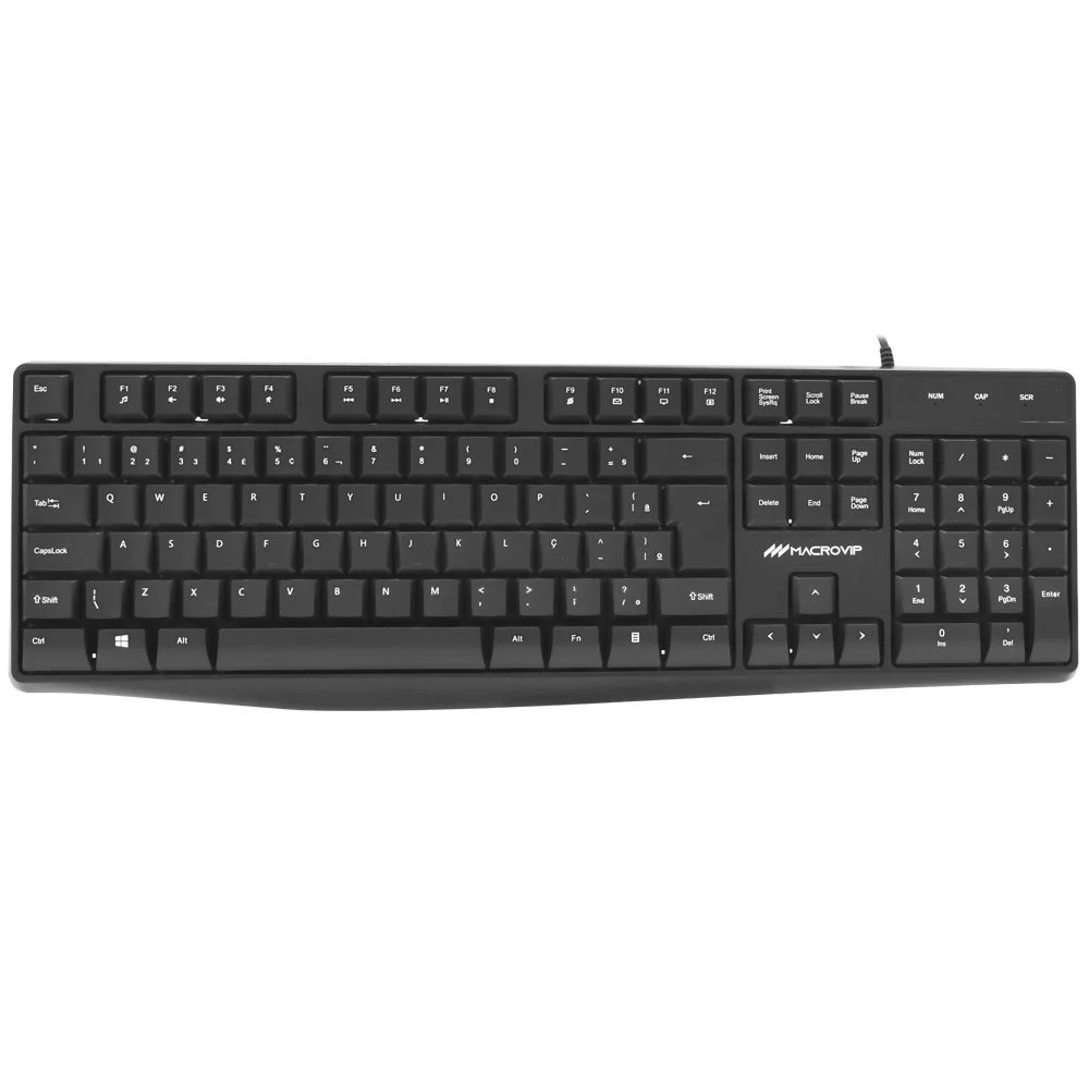 Imagem 3 de 3 do produto Teclado Macrovip Mv-k801ub-br Usb Abnt2 Português Com Fio Compacto Escritório Gamer Preto