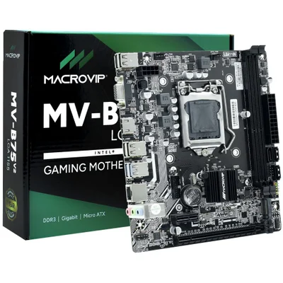 Placa Mãe Macrovip Mv-b75v2 LGA  1155 Chipset Intel B75 Ddr3 Micro Atx Vga HDMI Usb 2.0 Sata Ii Gamer Office