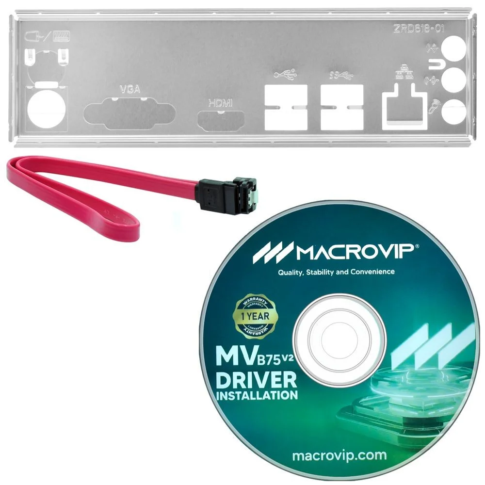 Imagem 4 de 4 do produto Placa Mãe Macrovip Mv-b75v2 LGA  1155 Chipset Intel B75 Ddr3 Micro Atx Vga HDMI Usb 2.0 Sata Ii Gamer Office