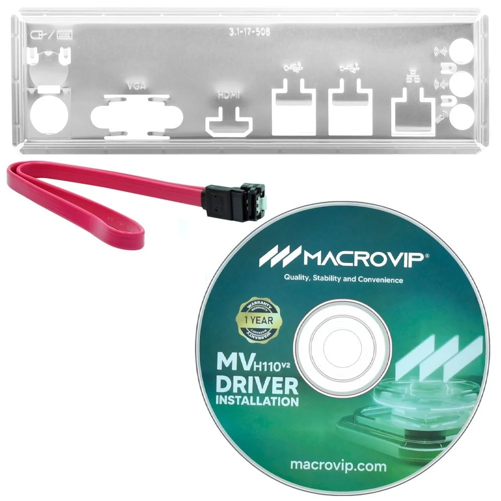 Imagem 4 de 4 do produto Placa-mãe Macrovip Mv-h110v2 Socket LGA  1151 Ddr4 Vga HDMI Micro-atx Intel 6ª E 7ª Geração