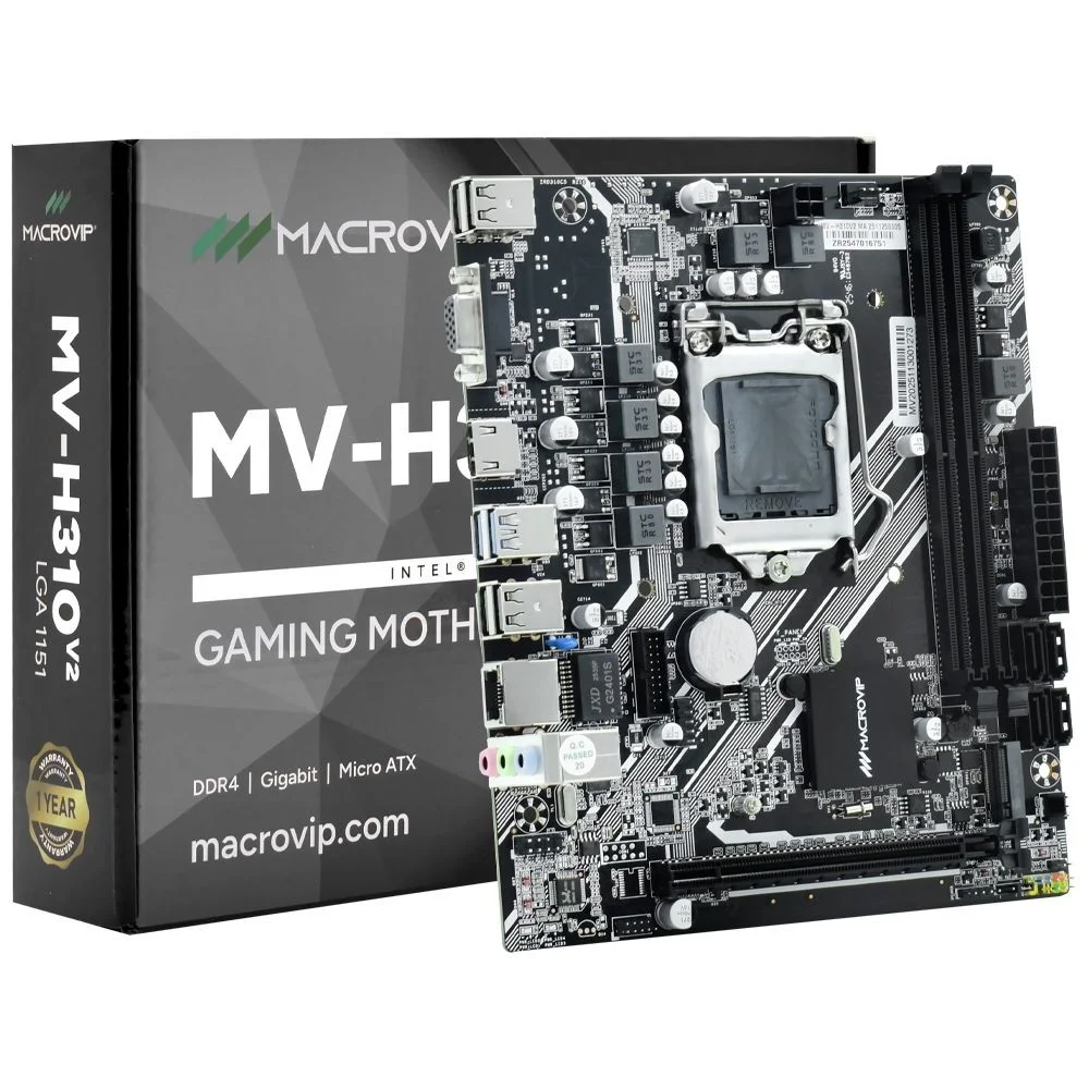 Placa Mãe Macrovip Mv-h310v2 Socket LGA 1151 Ddr4 Vga HDMI Micro Atx Intel 8ª 9ª Geração LGA 1151