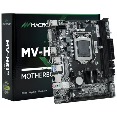 Placa Mãe Macrovip Mv-h61v2 Socket LGA  1155 Intel H61 Matx Ddr3 HDMI Vga PCi-express 2.0 Áudio Hd Gigabit Lan
