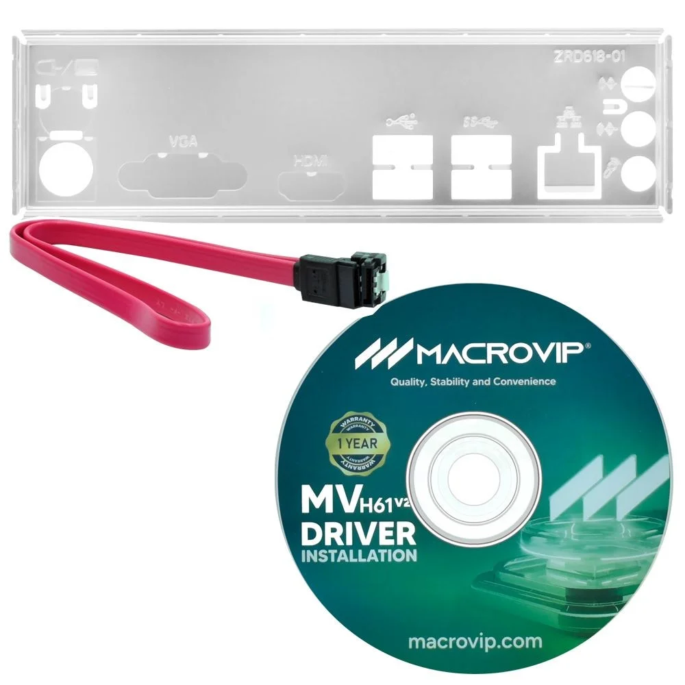 Imagem 4 de 4 do produto Placa Mãe Macrovip Mv-h61v2 Socket LGA  1155 Intel H61 Matx Ddr3 HDMI Vga PCi-express 2.0 Áudio Hd Gigabit Lan