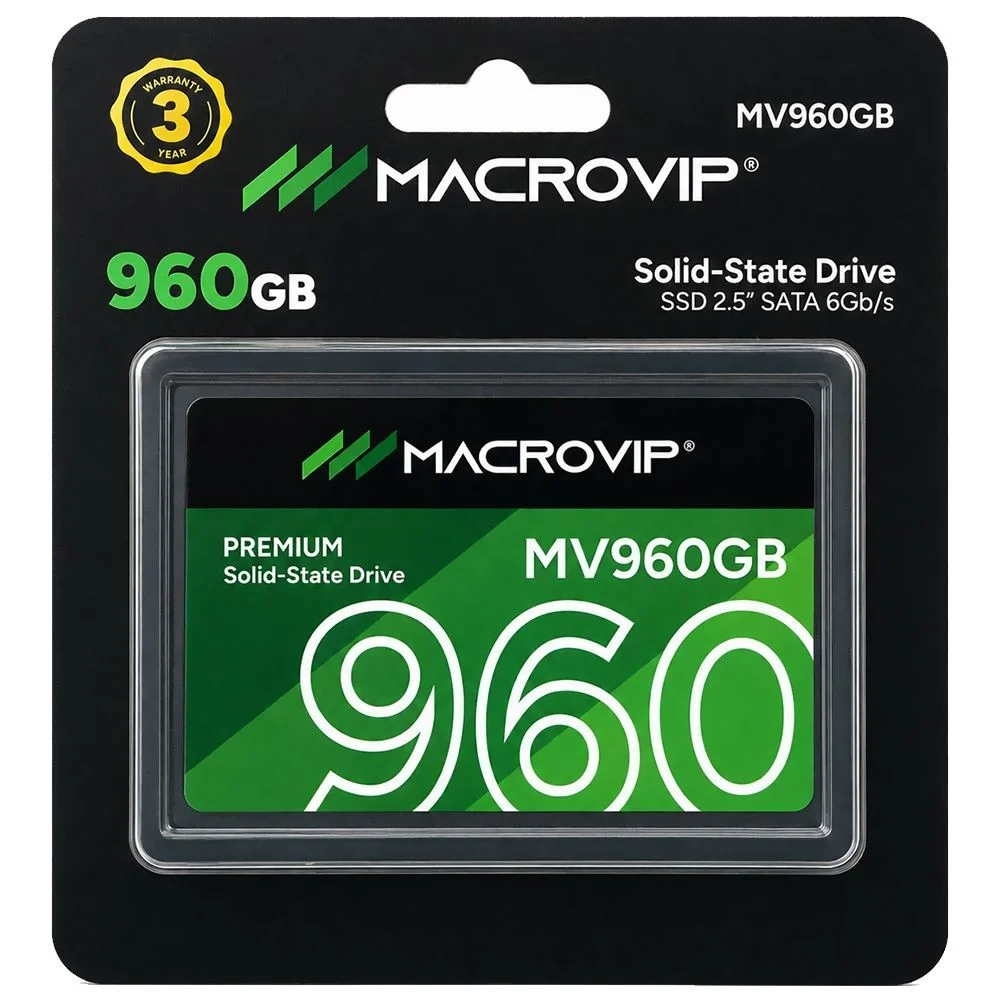 SSD Macrovip 960gb 2.5 Sata 3 Mv960gb 3d Nand Sata Iii 2.5 " Leitura 500mb/s Notebook PC Gamer Interno