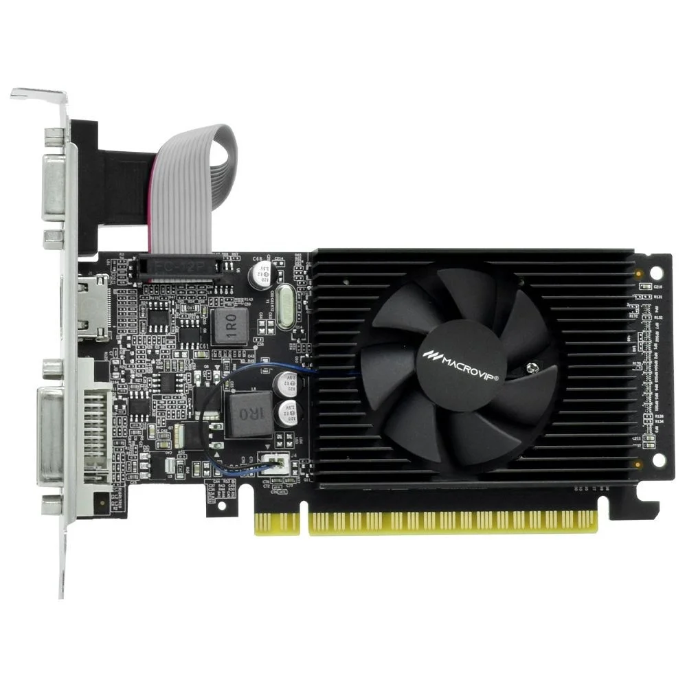 Imagem 3 de 3 do produto Placa De Vídeo Macrovip Geforce Gt210 1gb Ddr3 Low Profile Mv-gt210lp1gd3 HDMI Dvi Vga PC Gamer Escritório