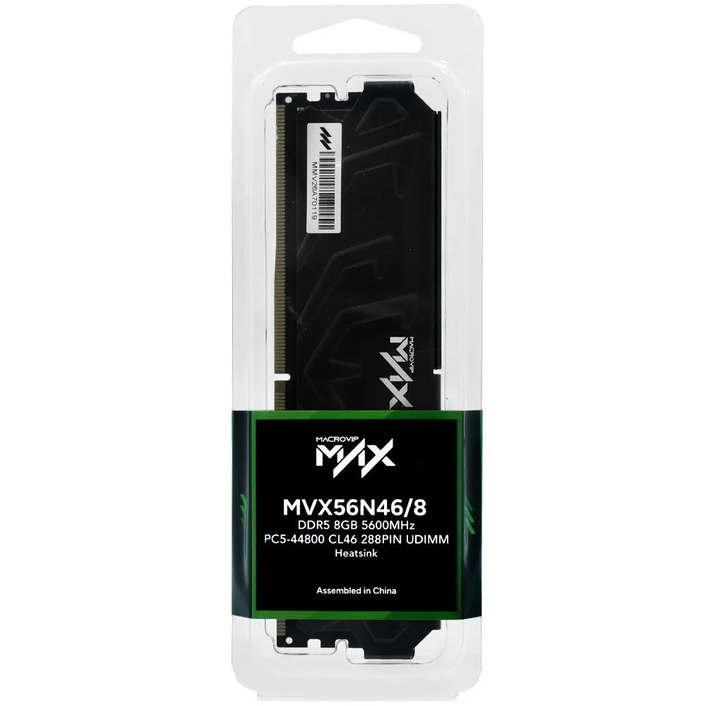 Memória Ram Macrovip Max Ddr5 8GB 5600mhz Mvx56n46/8 Preto Desktop Gamer Performance Alta Velocidade Memória Ram Macrovip Max Ddr5 8GB 5600mhz Mvx56n46/8 Preto Desktop Gamer Performance Alta Velocidade