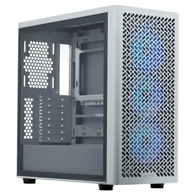 Gabinete Gamer Cooler Master Elite 502, ARGB, Vidro Temperado, Mid Tower, Atx, Com 3 Fans, Branco, E502-wgnn-saz
