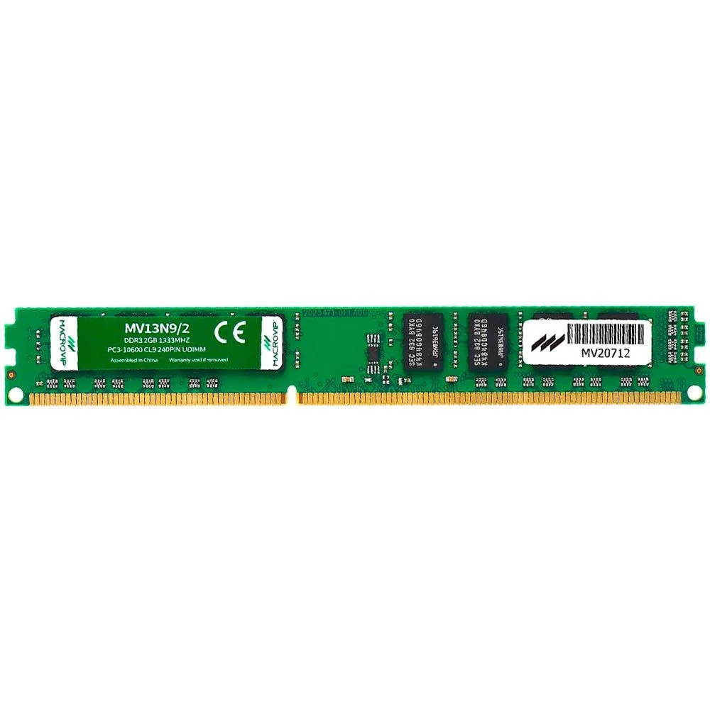 Memória Ram Macrovip 2gb Ddr3 1333mhz Mv13n9/2 Desktop PC Dimm Cl9 1.5v Módulo De Memória Gamer E Escritório