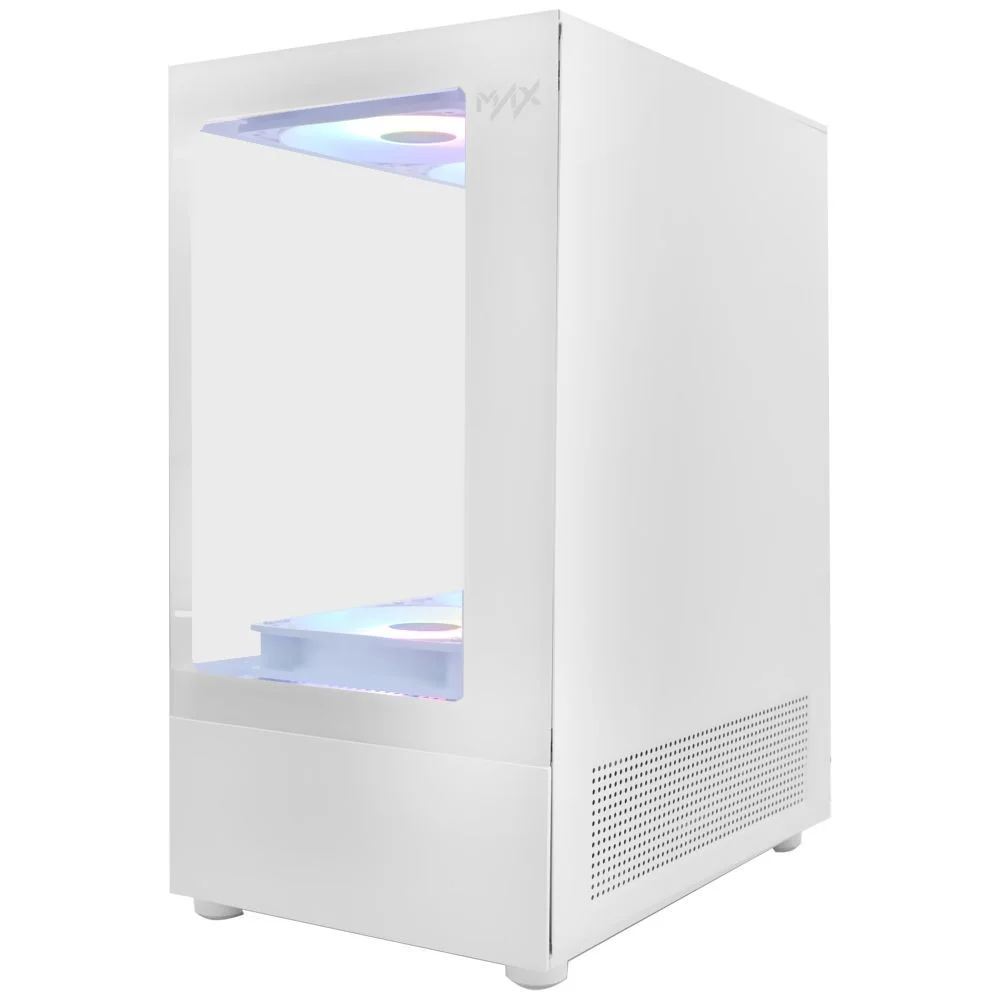 Imagem 3 de 3 do produto Gabinete Gamer Macrovip Mv-tcxu2001f5w Max Aqua Series Mid Tower 5 Coolers RGB Vidro Temperado Branco