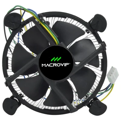 Cooler Para Processador Macrovip Mv-cpc1 Intel LGA 1155 1150 1151 i3 i5 Dissipador Alumínio Ventoinha Silenciosa