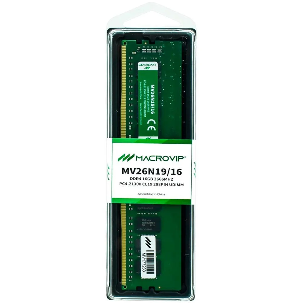 Memória Ram Macrovip Ddr4 16gb 2666mhz Mv26n19/16 Sodimm Notebook 1.2v Cl19 Desktop Performance