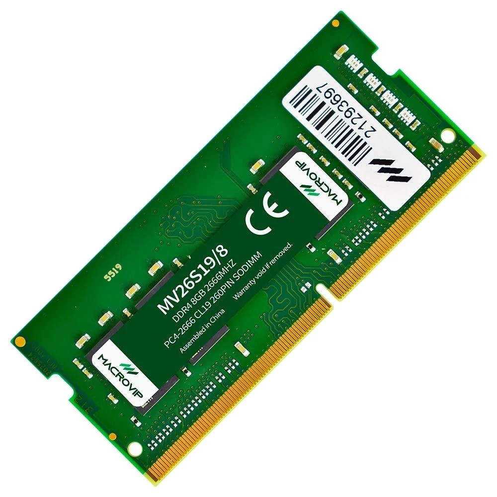 Imagem 2 de 3 do produto Memória Ram Para Notebook Macrovip 8GB Ddr4 2666mhz Mv26s19/8 Sodimm Cl19 1.2v Performance Upgrade
