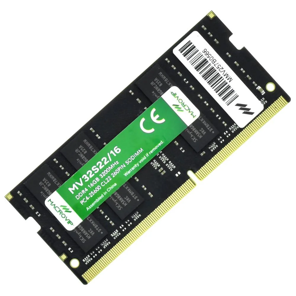 Imagem 2 de 3 do produto Memória Ram Para Notebook Macrovip 16gb Ddr4 3200mhz Mv32s22/16 Sodimm So-dimm Cl22 1.2v Performance Upgrade