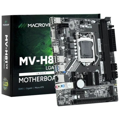 Placa Mãe Macrovip Mv-h81v2 Socket LGA  1150 Ddr3 Vga HDMI Micro Atx Intel H81 PC Desktop