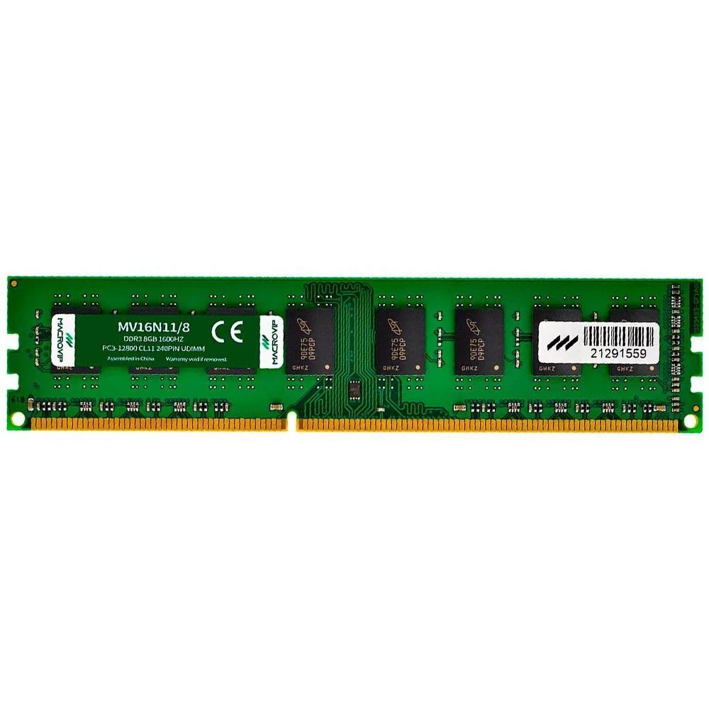 Memória Ram Macrovip 8GB Ddr3 1600mhz Mv16n11/8 Udimm Desktop PC 1.5v Cl11 Non-ecc Performance