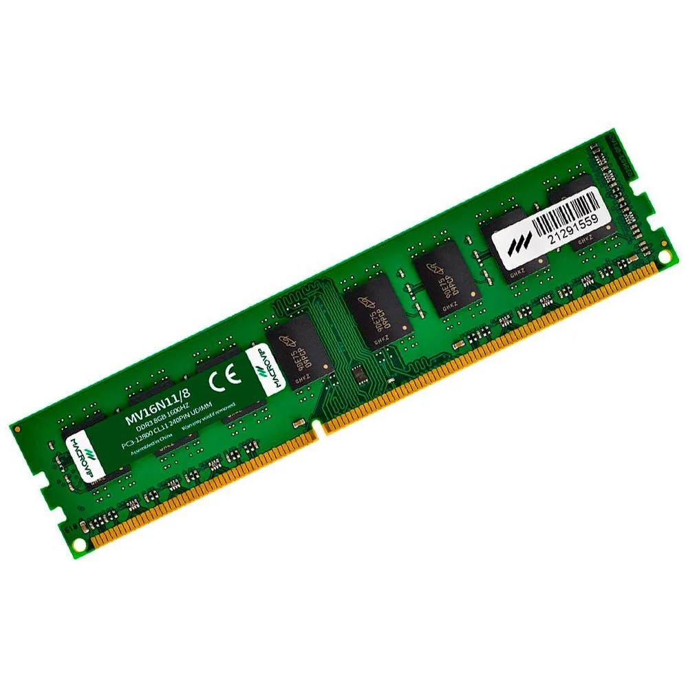Imagem 2 de 3 do produto Memória Ram Macrovip 8GB Ddr3 1600mhz Mv16n11/8 Udimm Desktop PC 1.5v Cl11 Non-ecc Performance