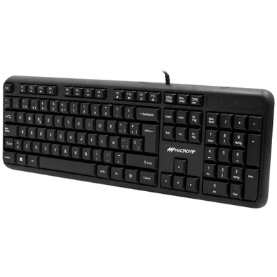 Teclado Macrovip Mv-k234ub-sp Usb Abnt2 Preto Fio Multimídia Escritório Computador PC