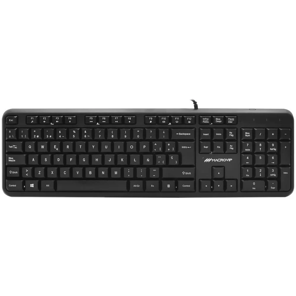 Imagem 3 de 3 do produto Teclado Macrovip Mv-k234ub-sp Usb Abnt2 Preto Fio Multimídia Escritório Computador PC