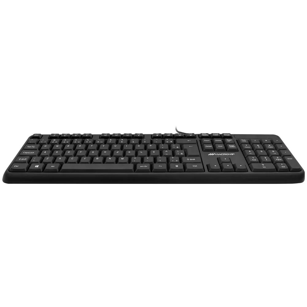 Imagem 3 de 3 do produto Teclado Macrovip Mv-k234ub-br Usb Abnt2 Português Com Fio Ergonômico Escritório Preto