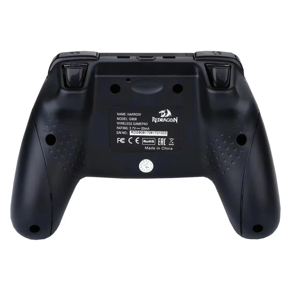 Imagem 5 de 5 do produto Controle Sem Fio Redragon Harrow G808 Joystick PC WINDOWS Ps3 Android Dual Shock Vibração Preto