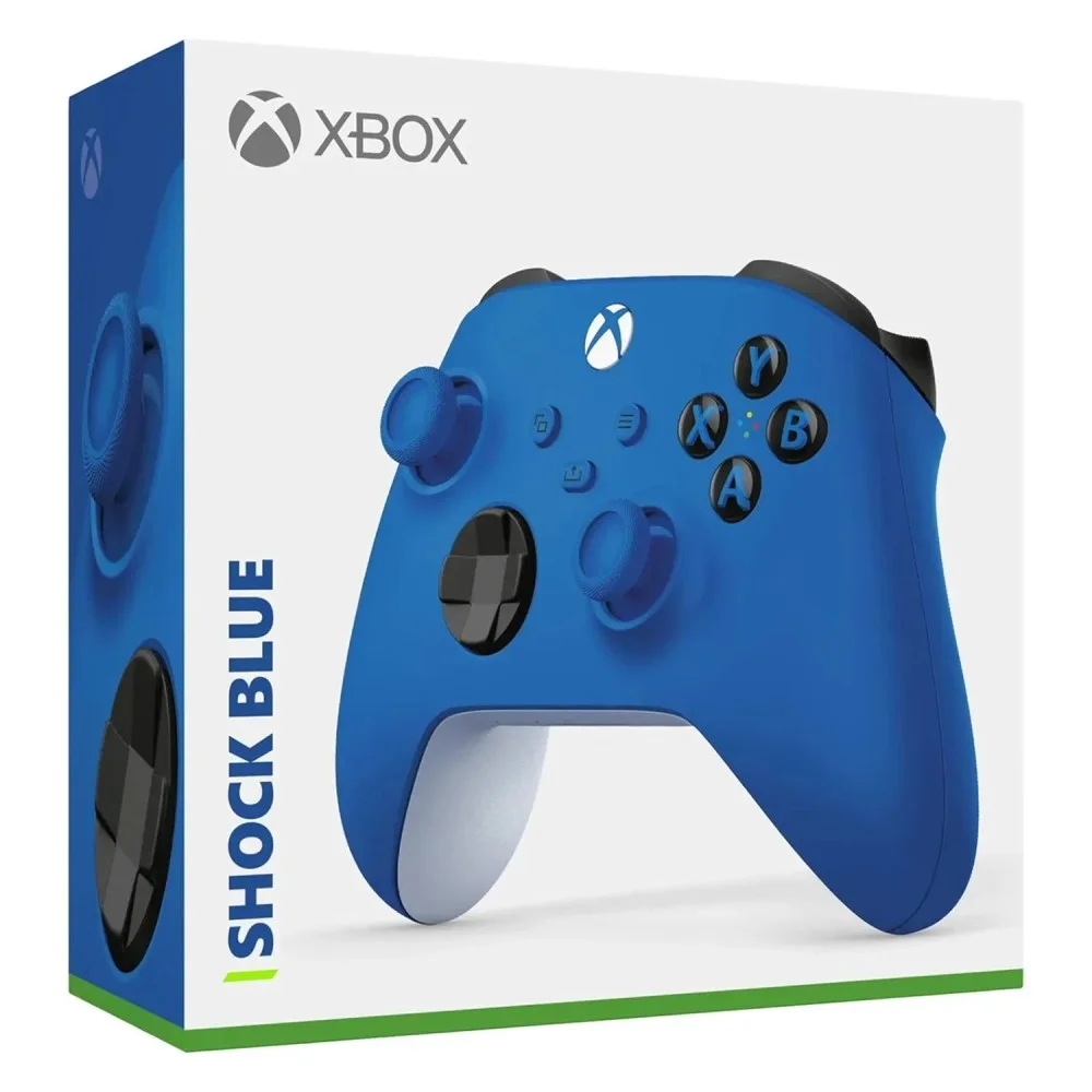 Controle Sem Fio XBOX Microsoft Shock Blue   XBOX Series X S One Bluetooth P2 Confortável Ergonômico