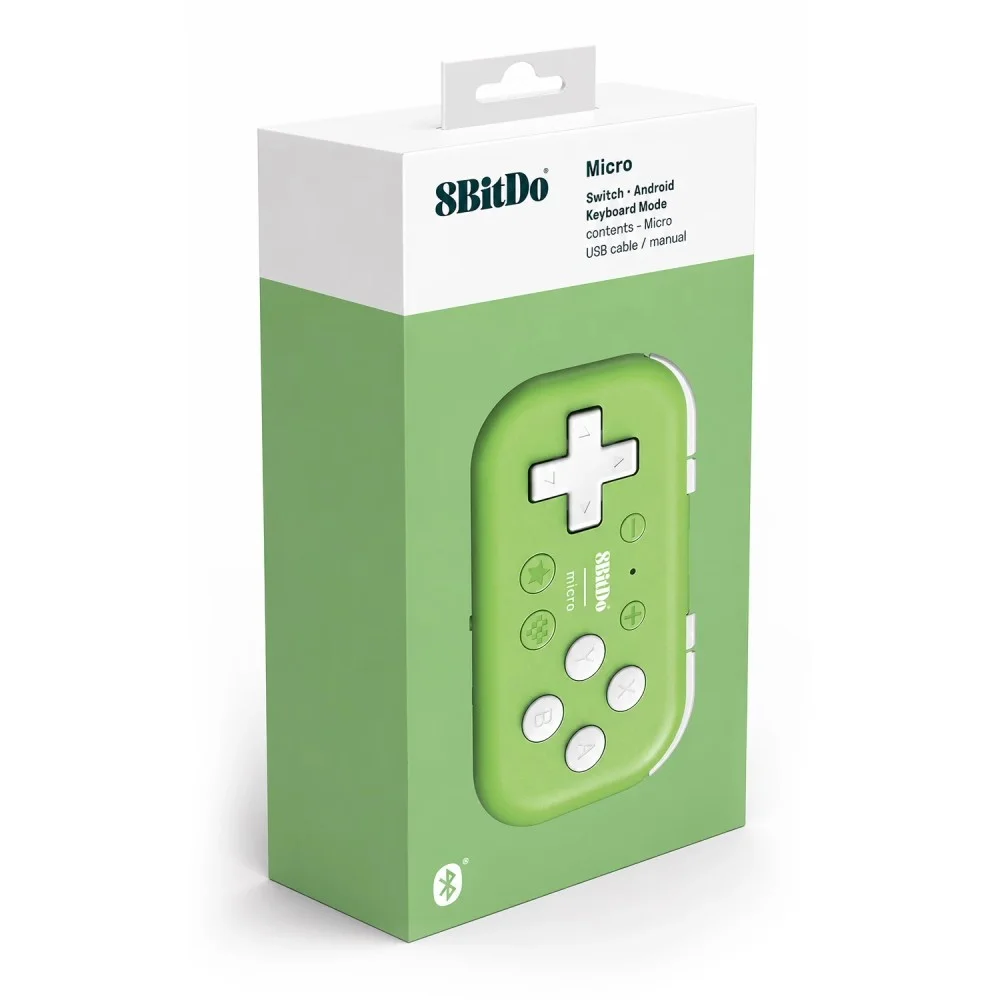 Controle Sem Fio 8bitdo Micro 80el01 Bluetooth Portátil Nintendo Switch Android Teclado Modo Verde