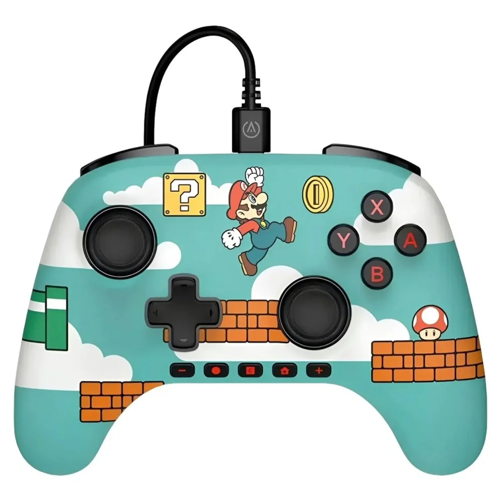 Imagem 1 de 4 do produto Controle Com Fio Powera Advantage Mario Time Pwa-a-15351 Nintendo Switch Botões Avançados Mapeáveis Preto Vermelho Ergonomia Profissional