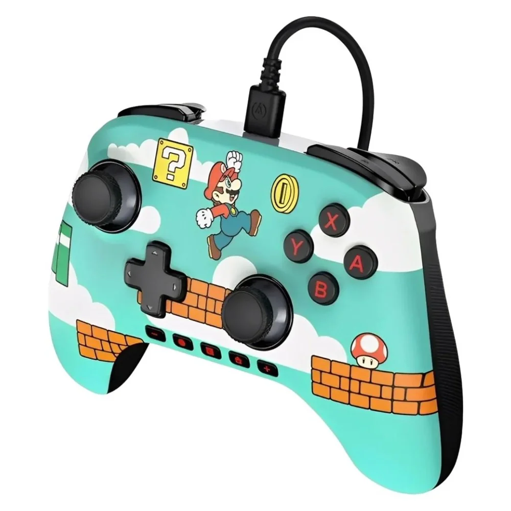 Imagem 2 de 4 do produto Controle Com Fio Powera Advantage Mario Time Pwa-a-15351 Nintendo Switch Botões Avançados Mapeáveis Preto Vermelho Ergonomia Profissional