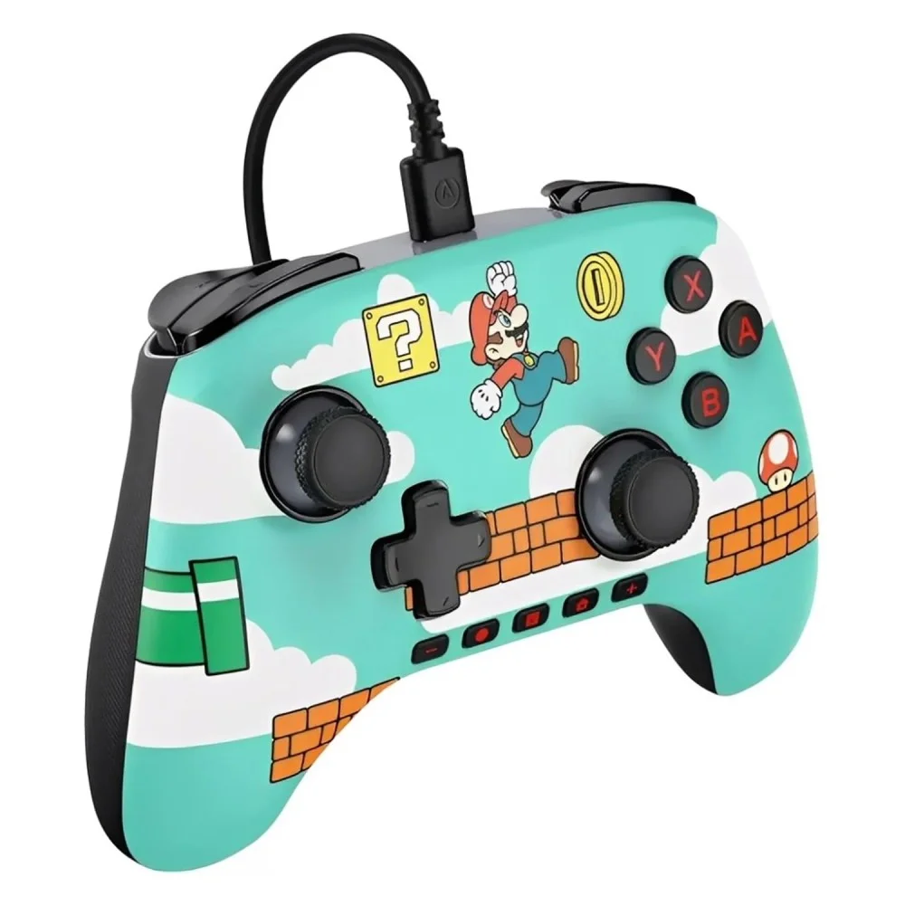 Imagem 3 de 4 do produto Controle Com Fio Powera Advantage Mario Time Pwa-a-15351 Nintendo Switch Botões Avançados Mapeáveis Preto Vermelho Ergonomia Profissional