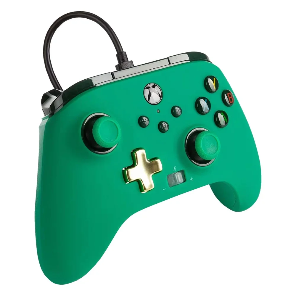 Controle Powera Enhanced Wired Para XBOX One XBOX Series X S PC Pwa-a-02487 Com Fio Verde Botões Avançados Mapeáveis Áudio 3.5mm Ergonômico