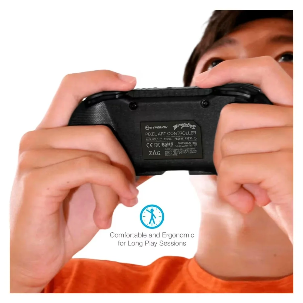 Imagem 3 de 5 do produto Controle Hyperkin Miraculous Ladybug Cat Noir Nintendo Switch Com Fio Oficial Ergonômico Preto Vermelho