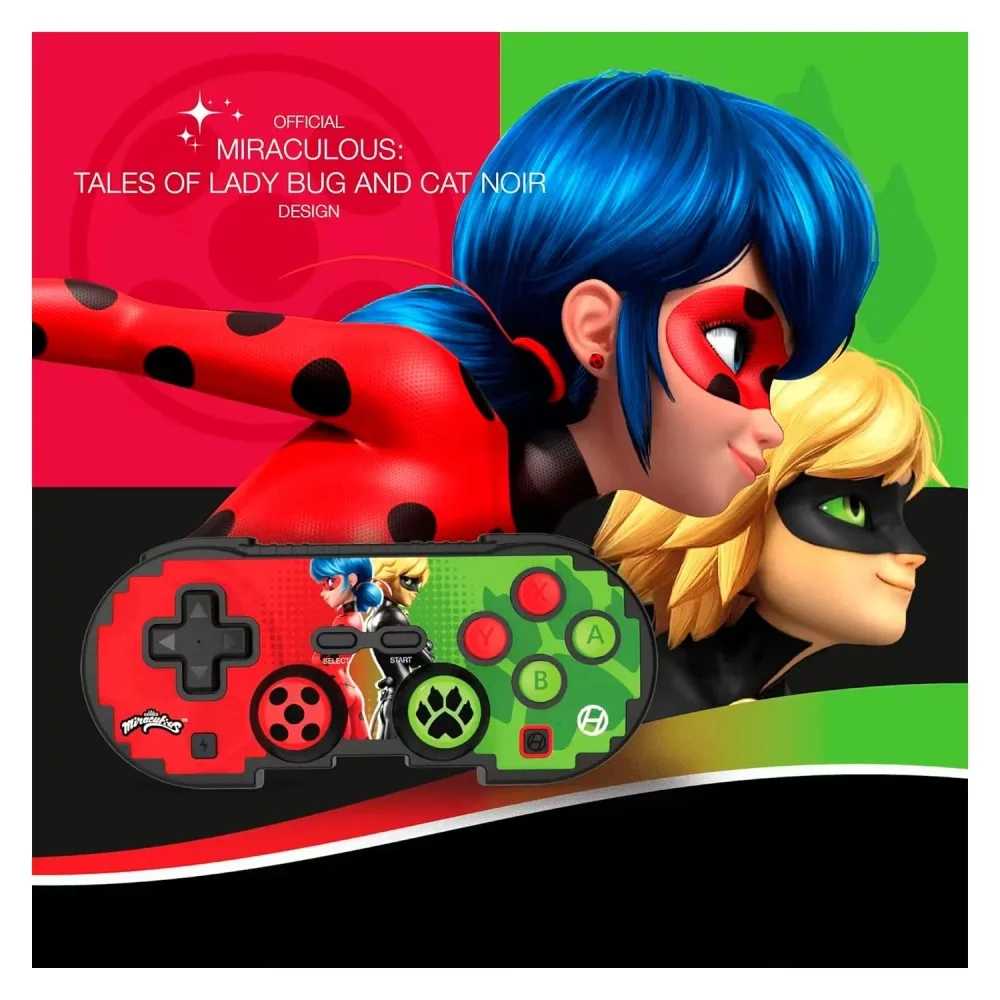 Imagem 5 de 5 do produto Controle Hyperkin Miraculous Ladybug Cat Noir Nintendo Switch Com Fio Oficial Ergonômico Preto Vermelho