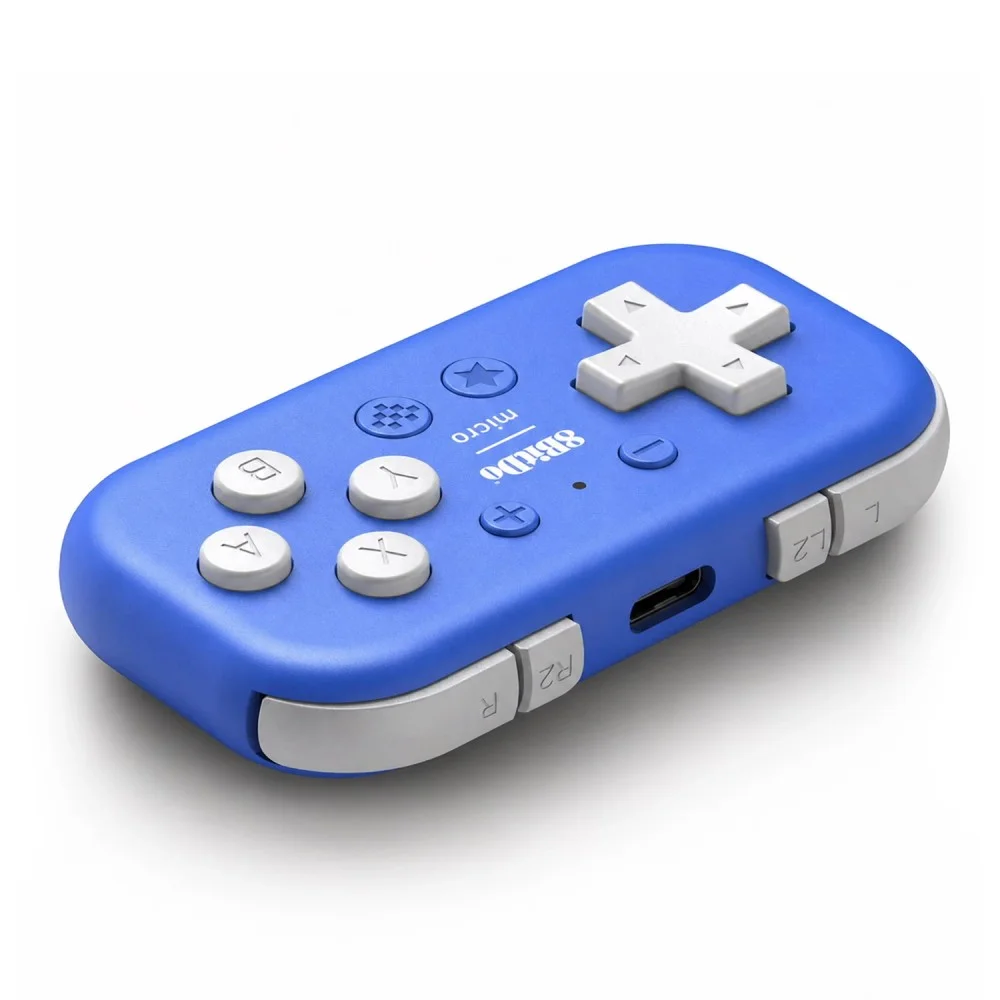 Controle Sem Fio 8bitdo Micro 80el02 Bluetooth Portátil Compacto Nintendo Switch Android Azul Botões Programáveis Usb-c Controle Sem Fio 8bitdo Micro 80el02 Bluetooth Portátil Compacto Nintendo Switch Android Azul Botões Programáveis Usb-c