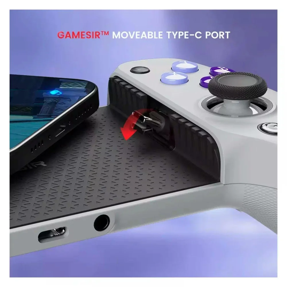 Imagem 3 de 4 do produto Controle Para Smartphone Gamesir G8 Galileo Type-c Bluetooth Mobile Joystick Analógico Hall Effect Cinza Jogos Mobile Android Ios