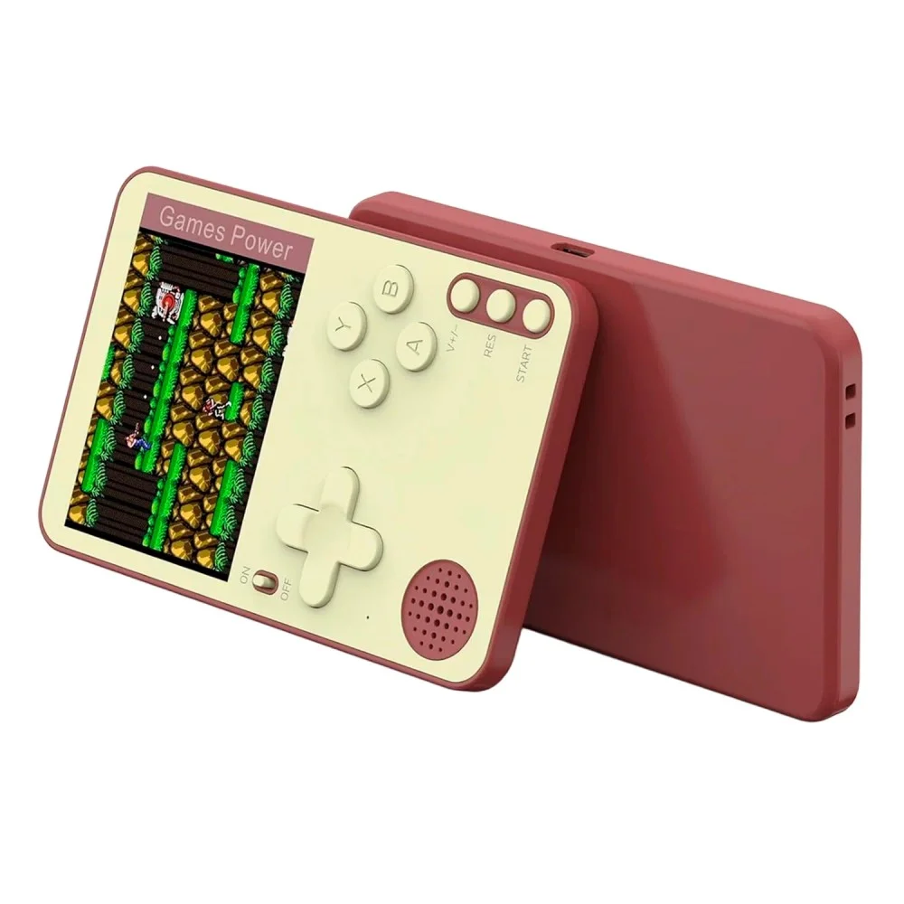 Console Portátil Mini Slim K10 500 Jogos Vermelho Tela Lcd 3.0 Bateria Recarregável Retrô Portátil