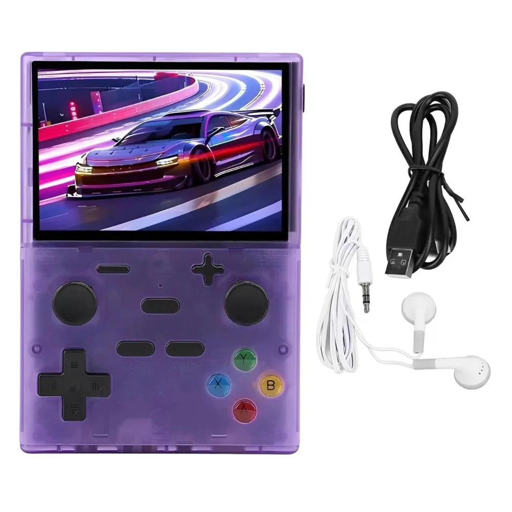 Console Portátil Xgb35 64gb Tela 3.5 " 15000 Jogos Retrô Roxo Bateria Recarregável Multijogos Vídeo Game Portátil