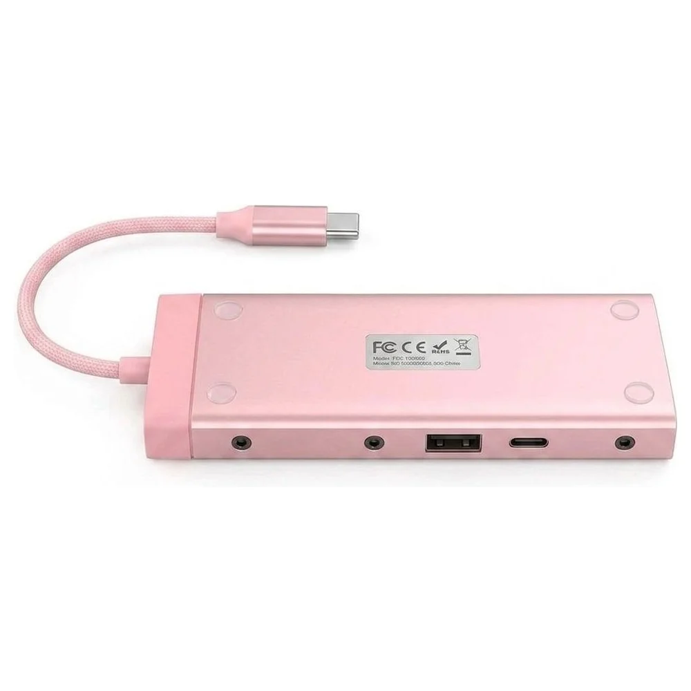 Imagem 3 de 5 do produto Hub Adaptador Multiporta 4life Fl7apink Usb-c / 7 Em 1 / Usb-c Pd 100w / Usb 3.0 / Usb 2.0 / HDMI / Usb-c 2.0 / Sd / Tf - Rosa