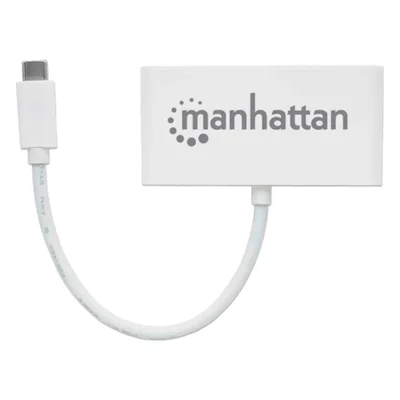 Adaptador Manhattan 163552 Hub Usb-c 3.1 / 3 Em 1 / Usb-a X3 / Usb-c - Branco