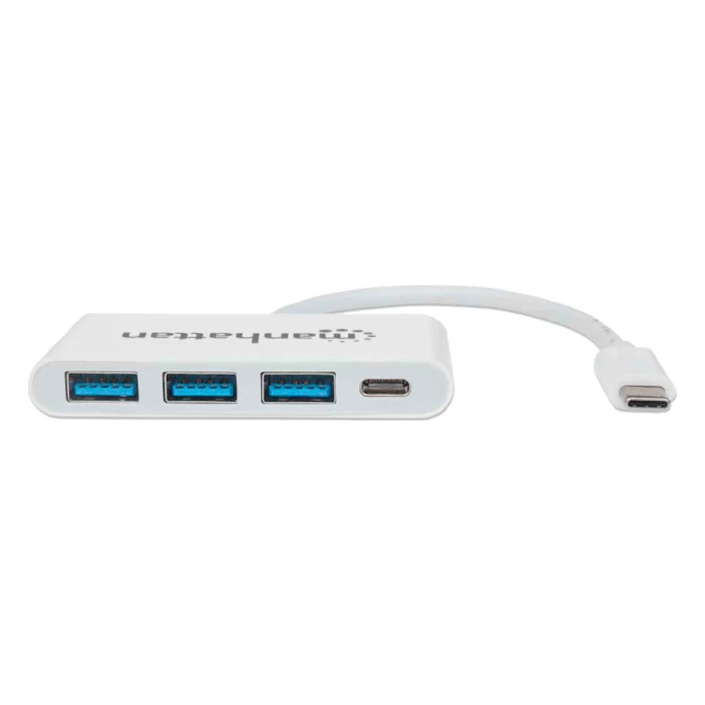 Imagem 3 de 5 do produto Adaptador Manhattan 163552 Hub Usb-c 3.1 / 3 Em 1 / Usb-a X3 / Usb-c - Branco